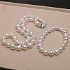 Shell Pearl Round Beaded Necklaces & Bracelets Sets for Women WG18377-09-1