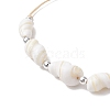 Adjustable Natural Shell Braided Beads Bracelets for Women BJEW-JB10978-4