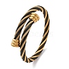 304 Stainless Steel Torque Bangles for Women BJEW-P310-24MC02-4