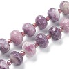 Natural Lepidolite/Purple Mica Stone Beads Strands G-B016-02-1