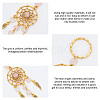   12Pcs Woven Net/Web with Feather Natural & Synthetic Gemstone Pendant Keychain KEYC-PH0001-80-4
