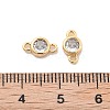 Brass Clear Cubic Zirconia Connector Charms KK-G516-12G-3