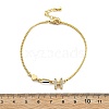 Brass Micro Pave Clear Cubic Zirconia Link Bracelets BJEW-U020-18G-5