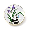 Panda with Orchid Enamel Pins JEWB-A016-02A-01-1