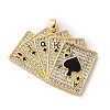 Brass Micro Pave Cubic Zirconia and Enamel Pendants KK-Q098-17G-A-1
