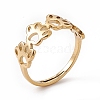 Ion Plating(IP) 201 Stainless Steel Hollow Out Dog Paw Prints Adjustable Ring for Women X-RJEW-K238-10G-3