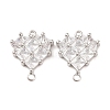 Brass Pave Clear Cubic Zirconia Connector Charms KK-S389-38P-1