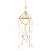 Geometric Natural Raw Quartz Crystal Suncatchers DJEW-PW0007-01A-1