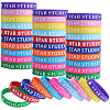 Gorgecraft 40Pcs 10 Colors Word Star Student Silicone Cord Bracelets Set Wristband BJEW-GF0001-13-1