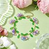 Flower Glass & Acrylic Charm Bracelets BJEW-JB10443-02-2