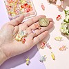 80Pcs 8 Colors Glass Pendants PALLOY-CJ00150-4
