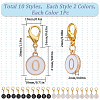 20Pcs 2 Colors Flat Round with Number Alloy Enamel Locking Pendant Stitch Markers HJEW-SC00044-2