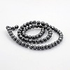 Faceted Round Non-magnetic Synthetic Hematite Beads Strands G-P061-60-6mm-2
