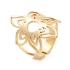 Flower 304 Stainless Steel Adjustable Rings for Women RJEW-G328-02G-1