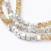 Electroplate Glass Beads  Stretch Bracelet Sets BJEW-JB04405-3