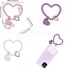 CHGCRAFT 6Pcs 3 Colors Silicone Heart Loop Phone Lanyard KEYC-CA0001-29-2