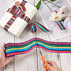 2Rolls 2 Styles Stripe Pattern Printed Polyester Grosgrain Ribbon OCOR-TA0001-37I-5