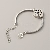 Alloy Interchangeable Snap Link Bracelet Settings with Iron Curved Rectangle BJEW-WH0014-006-2