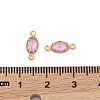 Brass Plum Cubic Zirconia Connector Charms KK-T070-09G-02-3