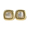 Cat Eye 304 Stainless Steel Square Stud Earrings EJEW-G400-63G-2