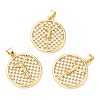 Rack Plating Brass Micro Pave Cubic Zirconia Pendants KK-A185-35G-1