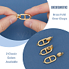 DICOSMETIC 8Pcs 2 Colors Brass Fold Over Clasps KK-DC0003-66-4