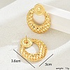 Gorgeous Vintage Stainless Steel Gold Plated Irregular Metal Texture Heart Exaggerated Lady Earrings RH6576-2-1