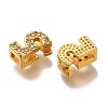 Rack Plating Number Brass Micro Pave Clear Cubic Zirconia Silde Charms KK-A231-13F-2