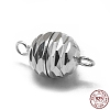 Anti-Tarnish Rhodium Plated 925 Sterling Silver Magnetic Clasps STER-L057-014P-1