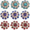 Gorgecraft 18Pcs 3 Colors 1-Hole Alloy Rhinestone Shank Buttons BUTT-GF0003-61-1