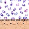 Spray Painted Glass Seed Beads SEED-T007-08F-4