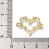 Rack Plating Brass Pave Clear Cubic Zirconia Heart Links Connector Charms KK-K373-11A-G-3