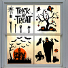 Halloween Theme Chemical Fiber Oil Canvas Self Adhesive Window Decorations AJEW-WH0182-001-2