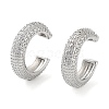 Brass Micro Pave Cubic Zirconia Cuff Earrings for Women EJEW-D086-05P-1