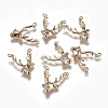 Brass Micro Pave Clear Cubic Zirconia Pendants ZIRC-I030-13G-1