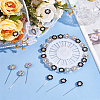 Alloy Rhinestone Flower Long Pins FIND-WH0111-322-5