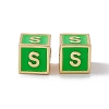 Rack Plating Brass Enamel Beads KK-B060-04G-02S-2
