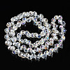 Electroplate Transparent Glass Beads Strands X-EGLA-N006-032-A01-2