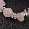 Chips Natural Rose Quartz Beaded Stretch Bracelets BJEW-JB02131-01-2