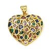 Rack Plating Brass Pave Cubic Zirconia Pendants KK-U029-08G-03-1