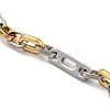 Two Tone 304 Stainless Steel Oval Link Chain Bracelet BJEW-B078-12GP-2