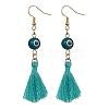 Evil Eye Lampwork & Tassel Earrings EJEW-JE05592-04-1