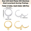 SOFPLATE 2 Colors 304 Stainless Steel Leverback Earring Findings STAS-SP0001-09B-2