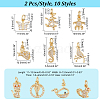   20Pcs 10 Style Brass Micro Pave Cubic Zirconia Animal Charms ZIRC-PH0001-36-2