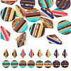  16Pcs 8 Style Transparent Resin & Walnut Wood Pendants RESI-TA0002-06-9