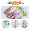 Easter Wood Beaded Napkin Rings with Tassels HJEW-WH0042-97-6
