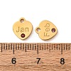 Birthday 304 Stainless Steel Micro Pave Cubic Zirconia Charms CU-CBA9CF9-01G-3