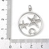 Ocean Brass Micro Pave Cubic Zirconia Pendants KK-K411-04C-P-3