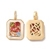 Brass Micro Pave Cubic Zirconia Pendants KK-I703-07G-1