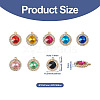 Crafans 24pcs 6 colors Zinc Alloy Rhinestone Pendants FIND-CF0001-01-4